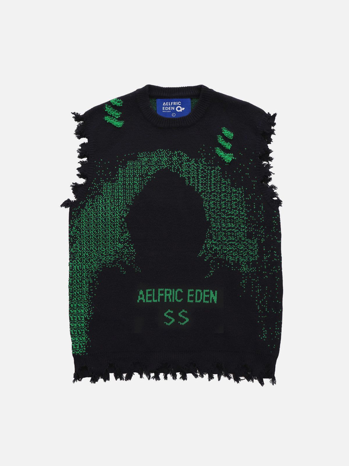 Cyberpunk Dot Matrix Sweater Vest for Men & Women | Aelfric Eden