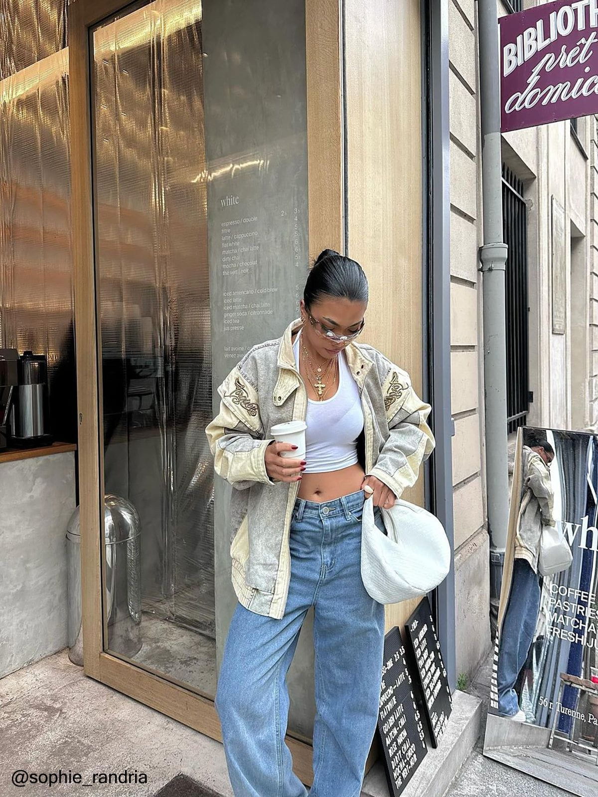 Vintage Washed Denim Jacket with Patchwork Details | Aelfric Eden