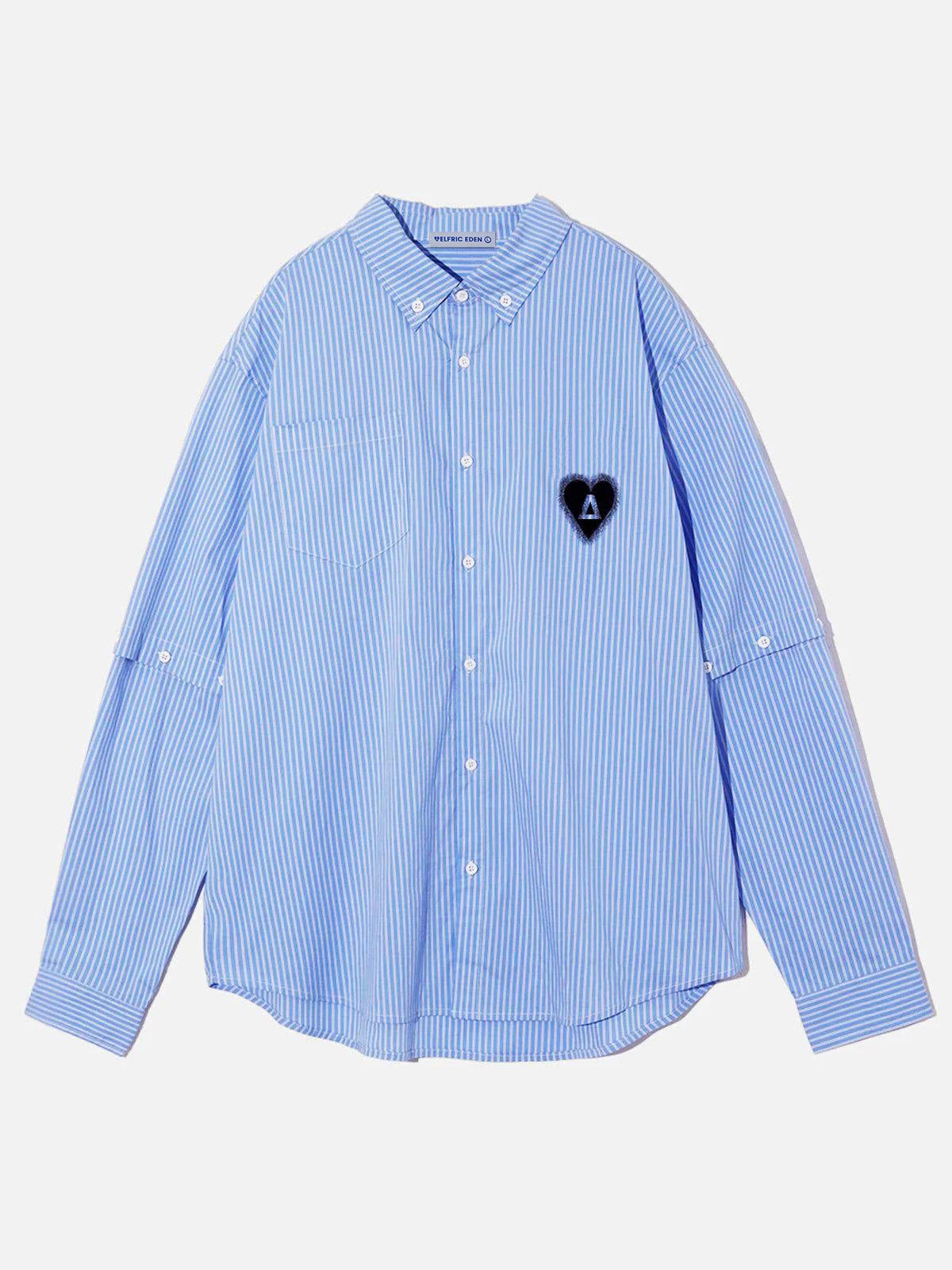Detachable Sleeve Striped Shirt for Women | City Of Love