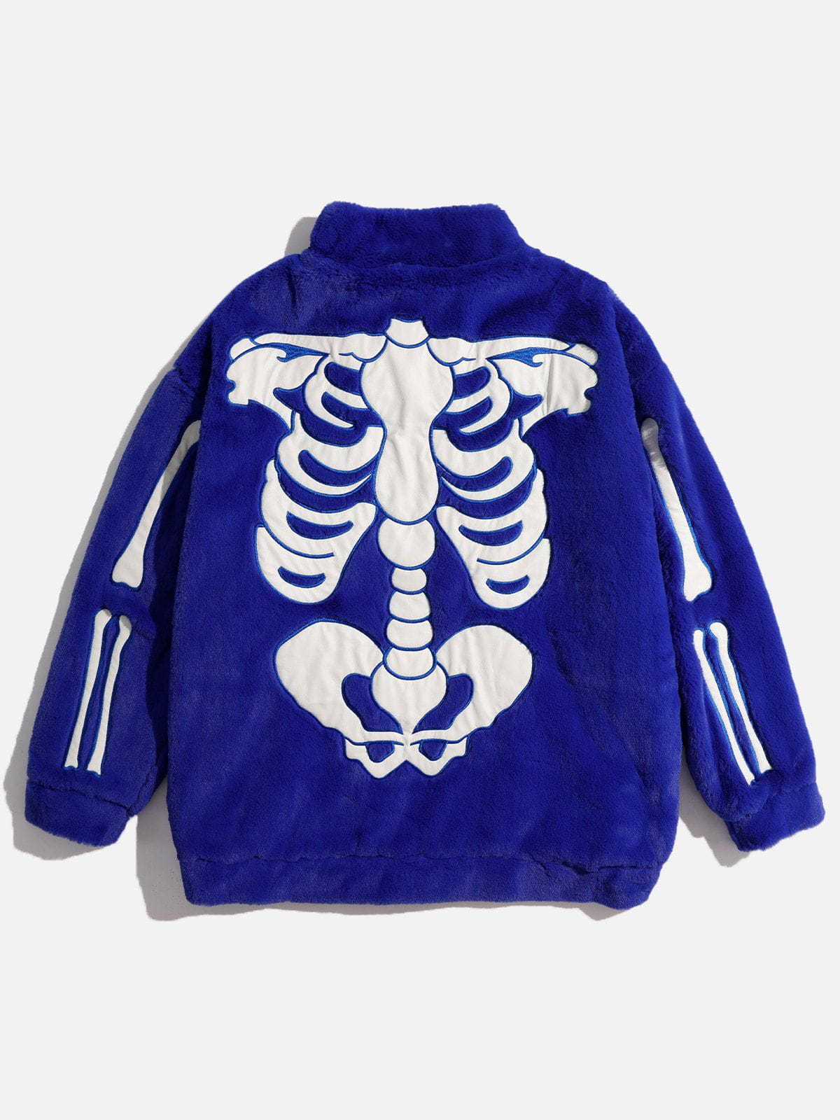 Skull Pattern Fleece Coat for Winter | Oversized & Warm