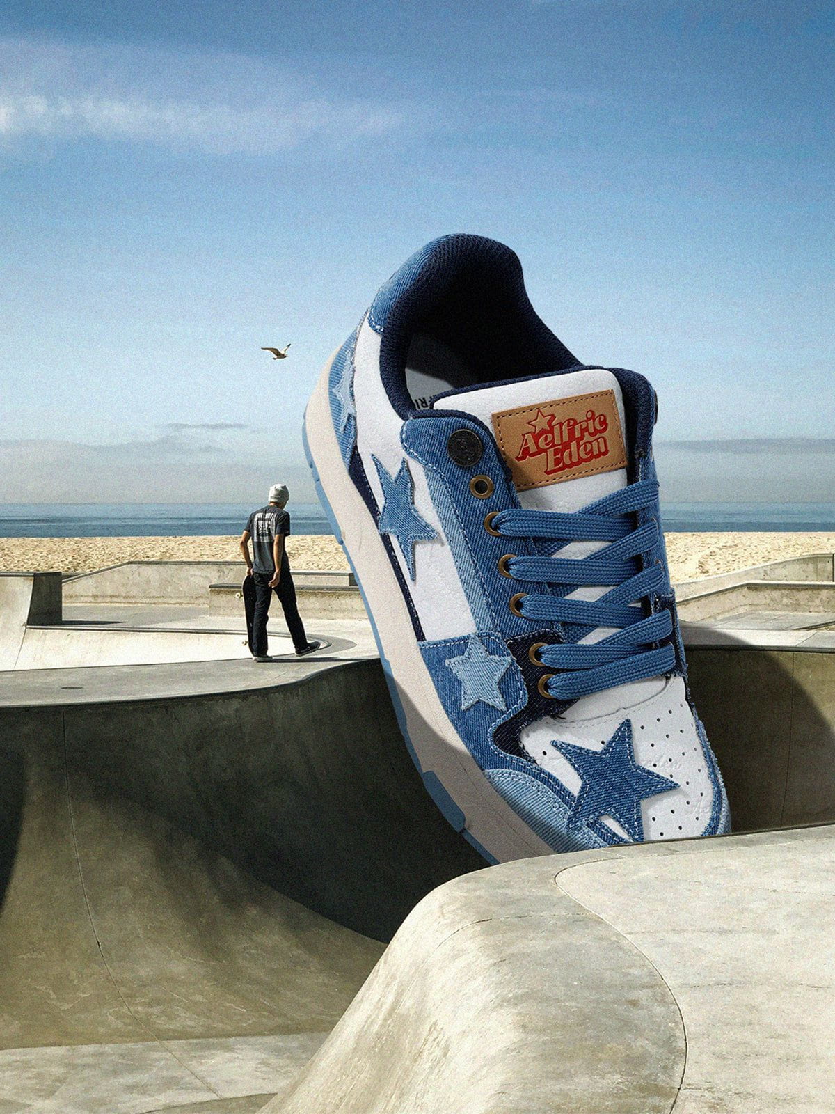 Star Print Denim Skate Shoes for Casual Wear | Starry Climb