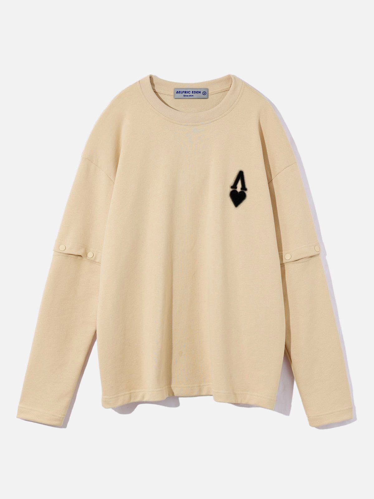 Detachable Sleeve Cotton Sweatshirt for Women | City of Love