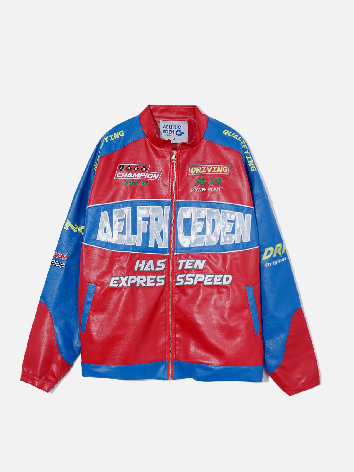 Red Embroidered Moto Jacket for Men & Women | Aelfric Eden