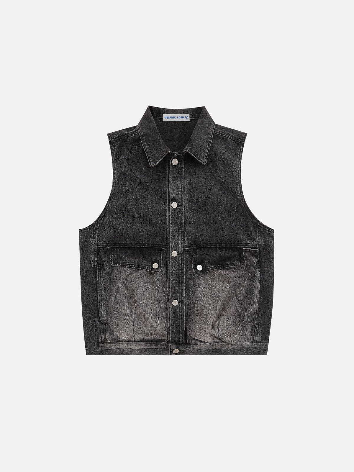 Washed Denim Vest with Big Pockets | Aelfric Eden
