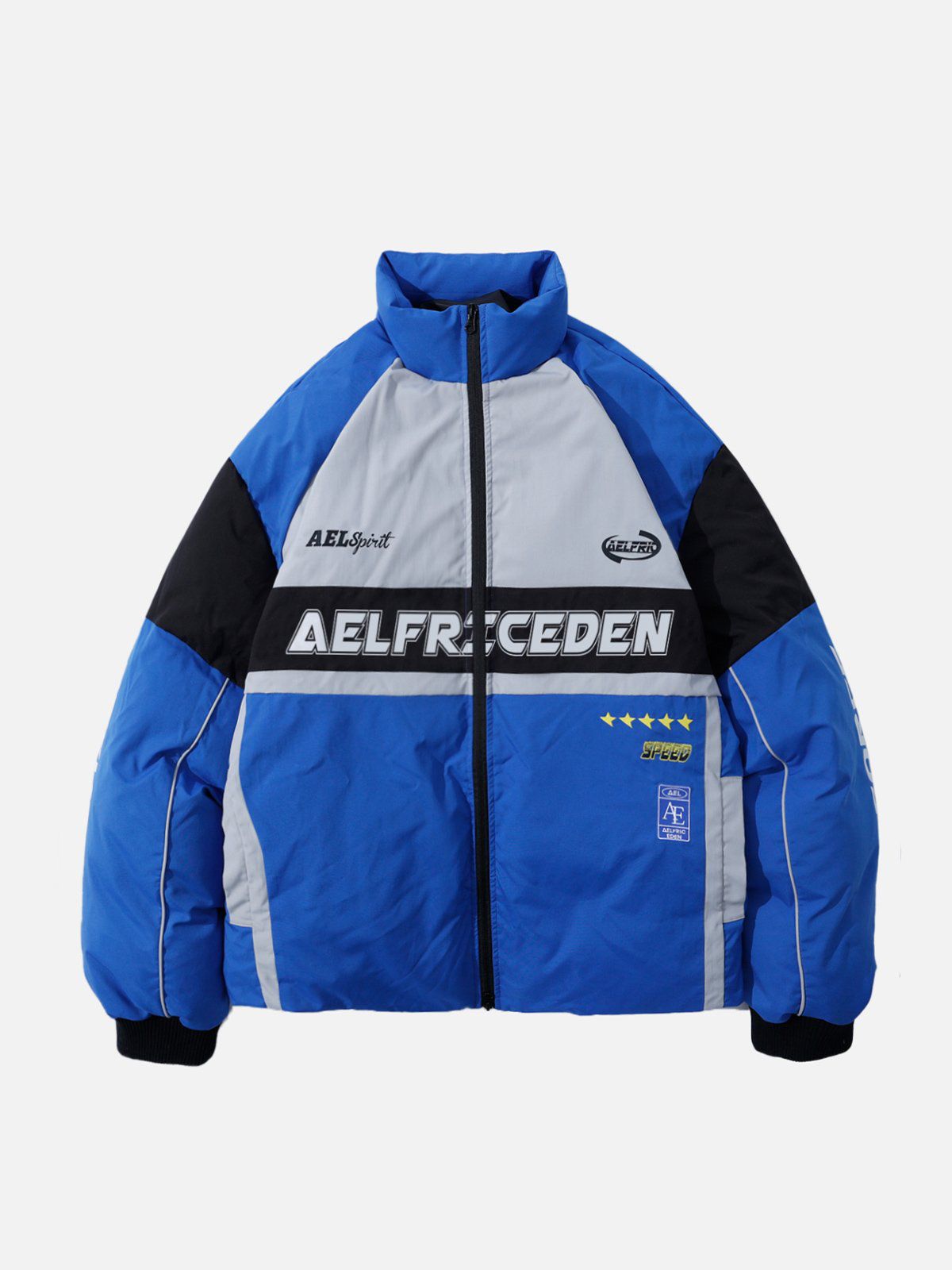 Oversized Color Block Patchwork Winter Coat for Men & Women | Aelfric Eden