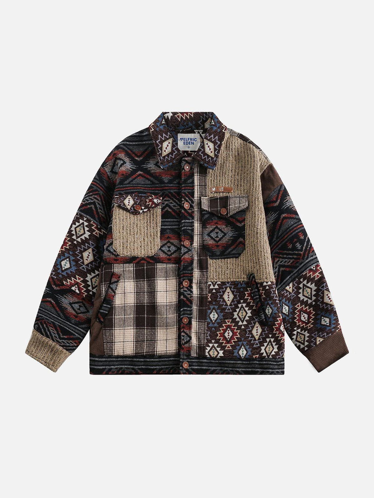 Ethnic Patchwork Jacket with Cotton Blend | Aelfric Eden