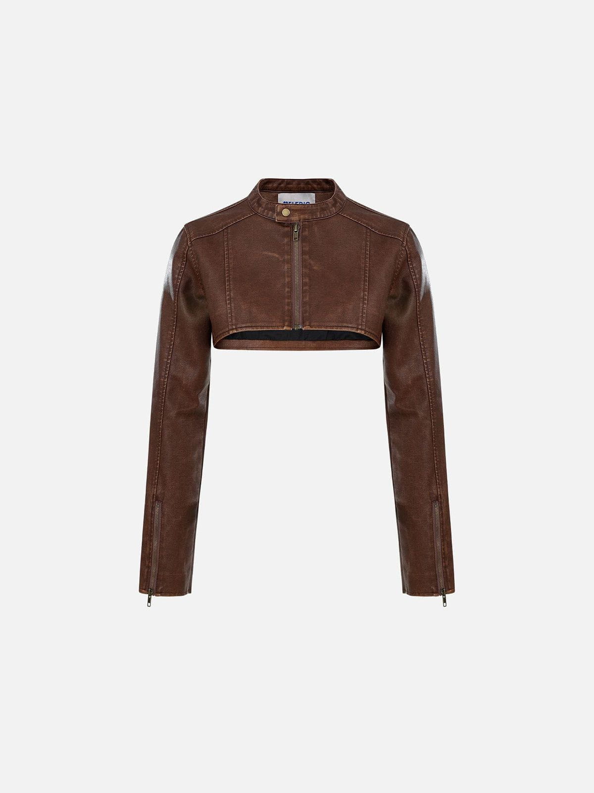 Cropped Faux Leather Jacket for Women | Aelfric Eden Vintage Style