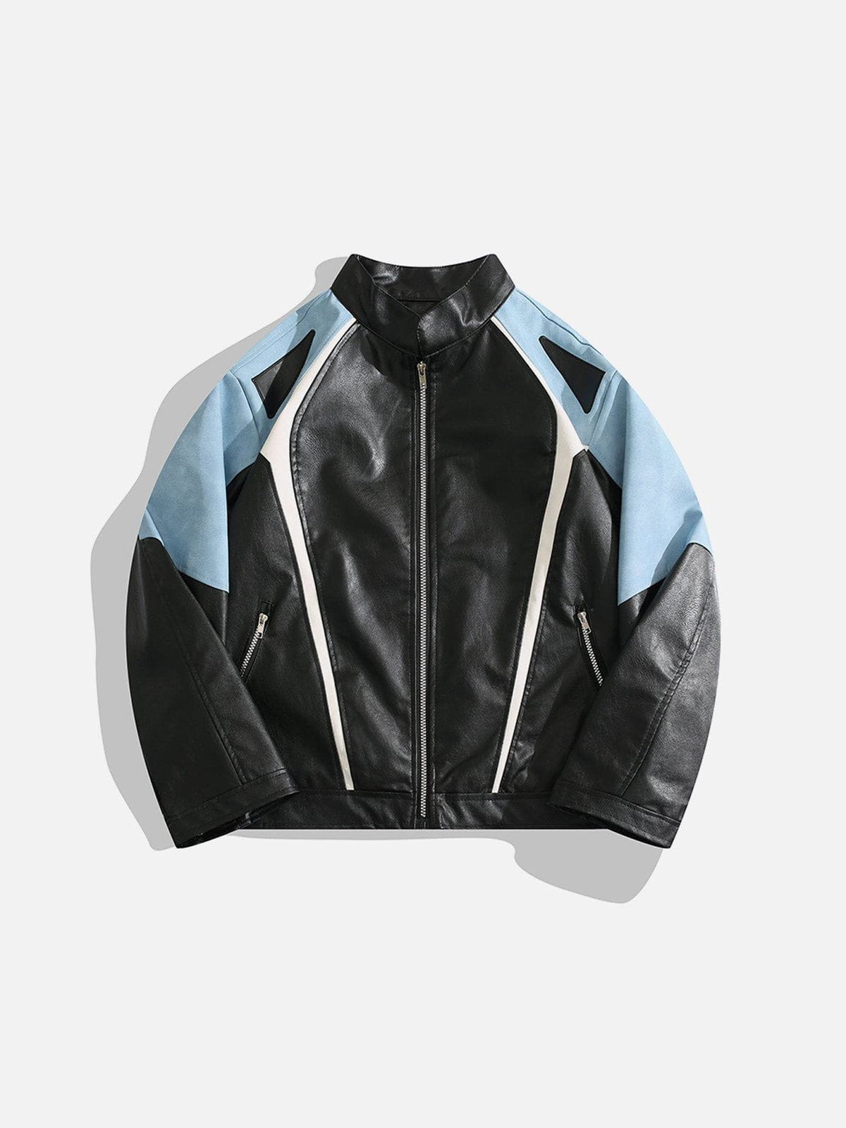 Patchwork Moto Jacket for Men | Faux Leather Biker Style | Aelfric Eden