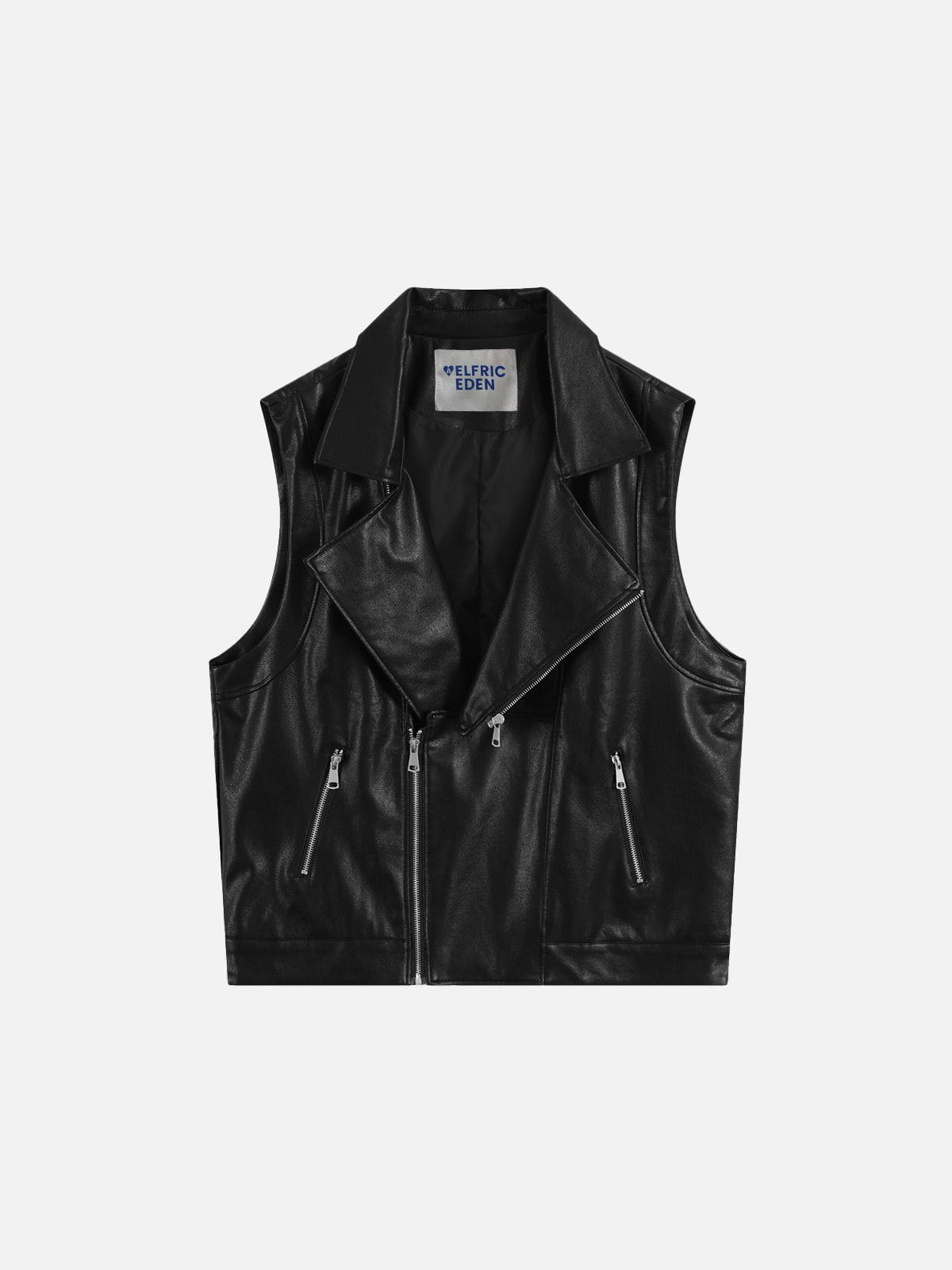 Faux Leather Zip Up Vest for Men | Aelfric Eden