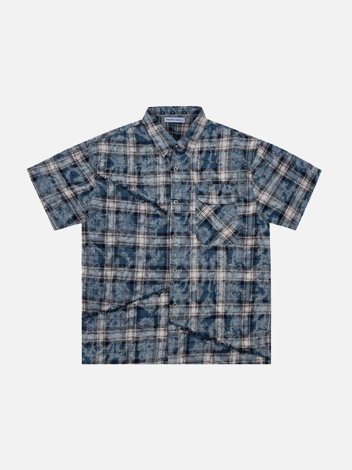 Tie-Dye Plaid Short Sleeve Shirt | Aelfric Eden