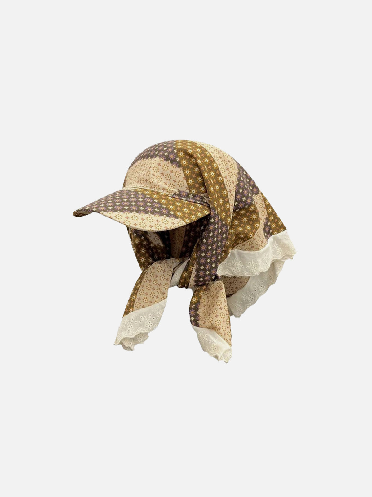 Leopard Print & Lace Vintage Cap for Women | 100% Cotton
