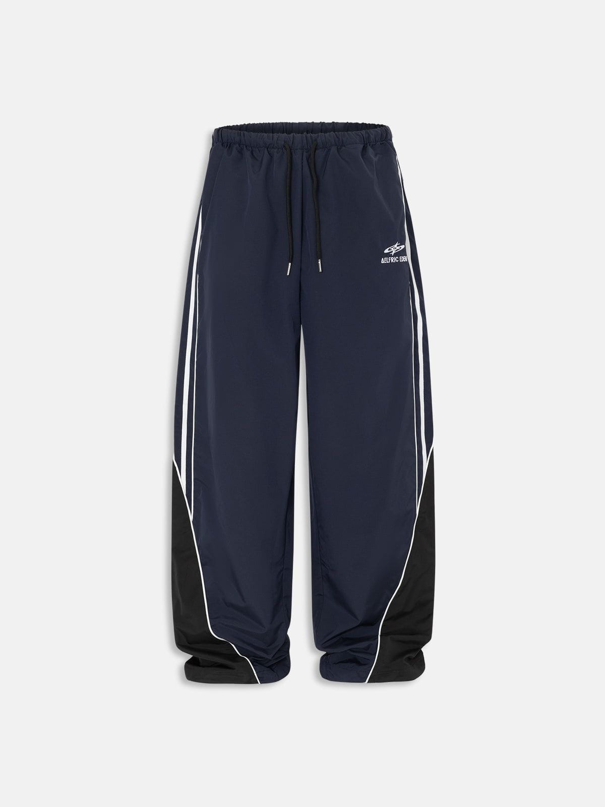 Baggy Track Pants with Color Blocking & Embroidery | Aelfric Eden