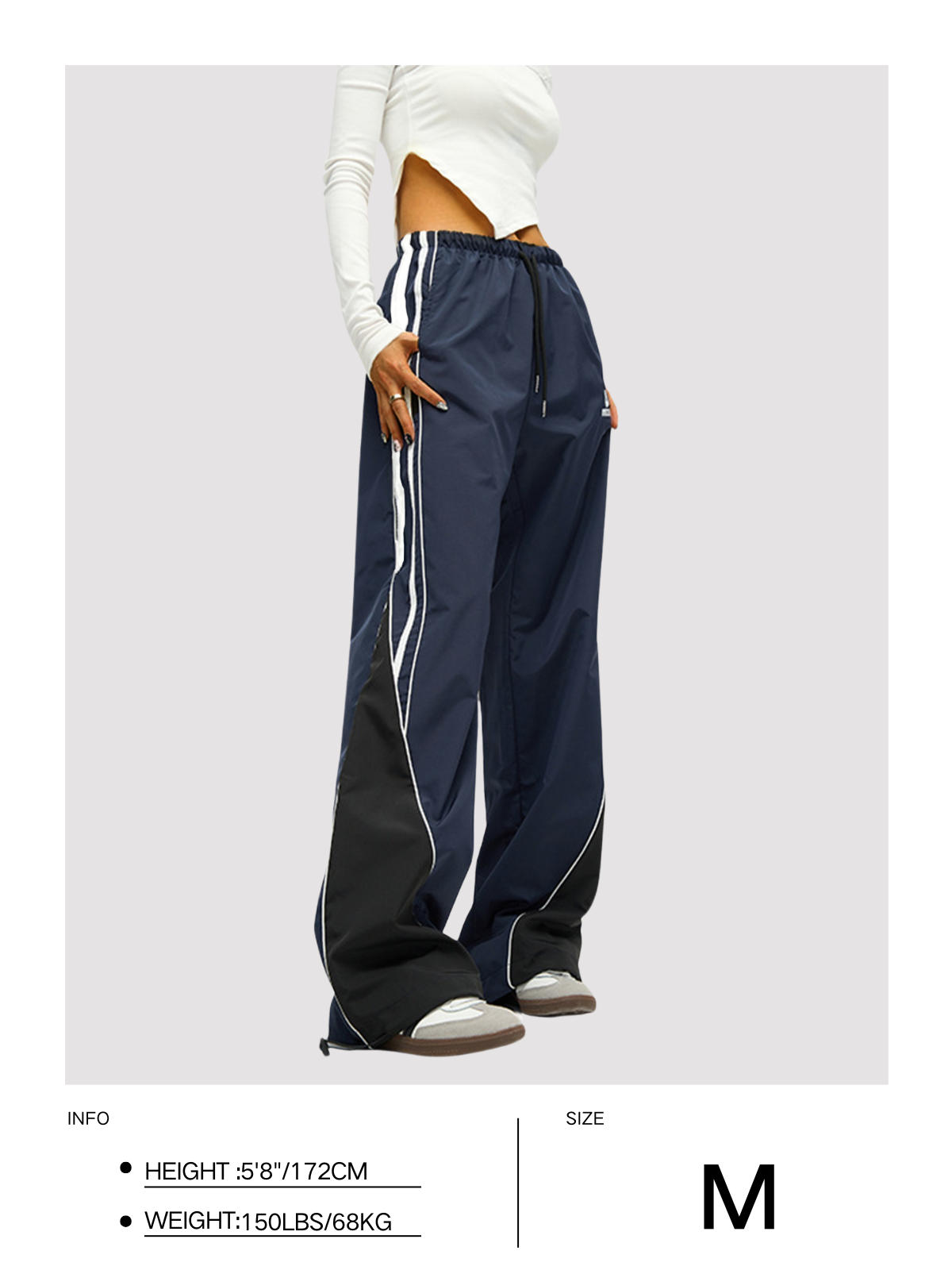 Baggy Track Pants with Contrast Side Stripes & Embroidery | Aelfric Eden