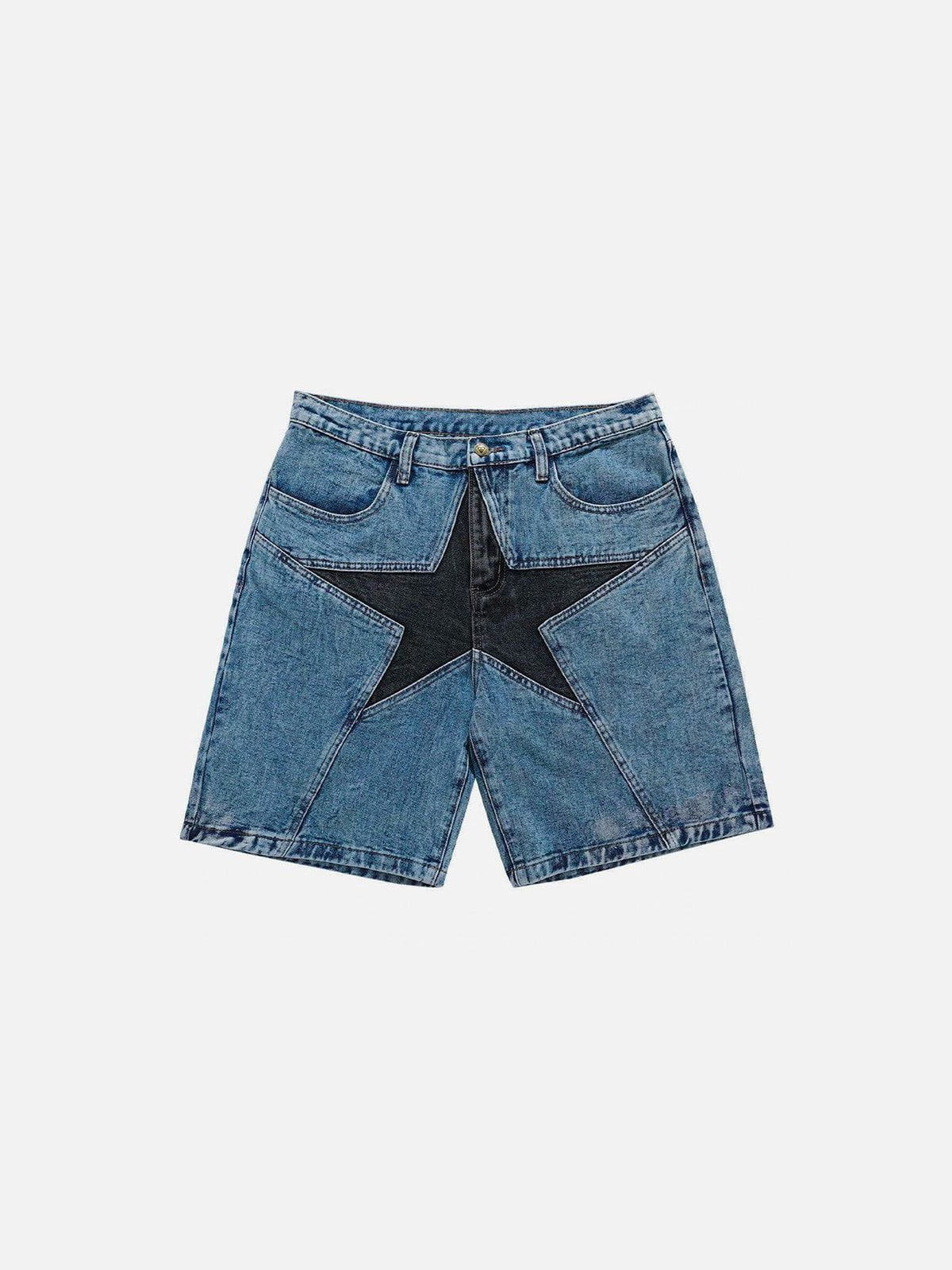 Star Patchwork Denim Jorts for Men & Women | Aelfric Eden