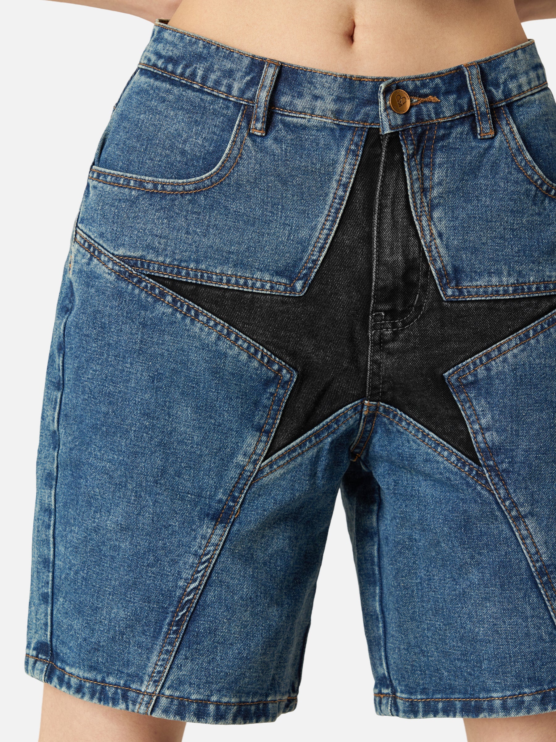 Star Patchwork Denim Jorts for Men & Women | Aelfric Eden - Aelfric Eden