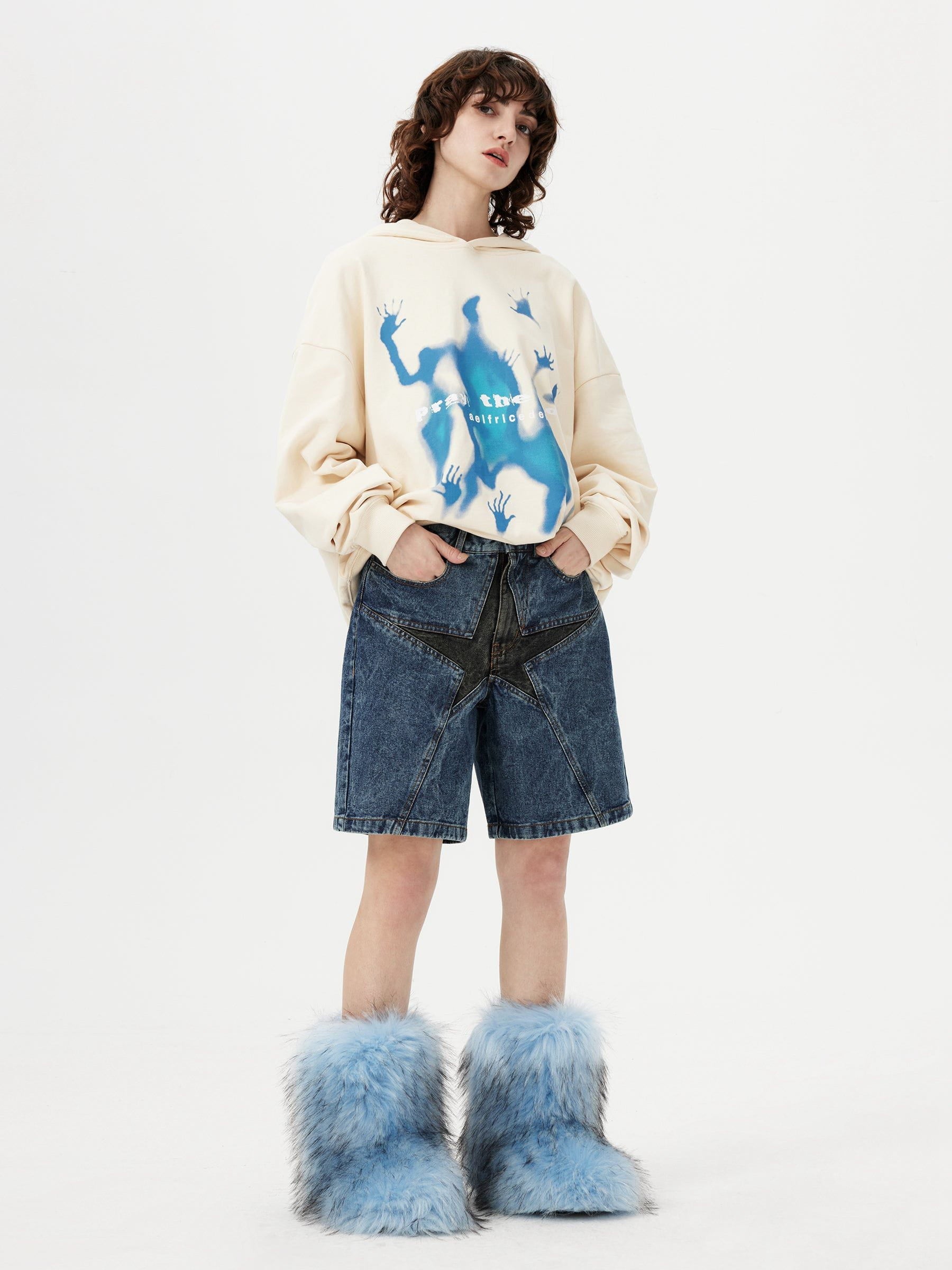 Star Patchwork Denim Jorts for Men & Women | Aelfric Eden - Aelfric Eden