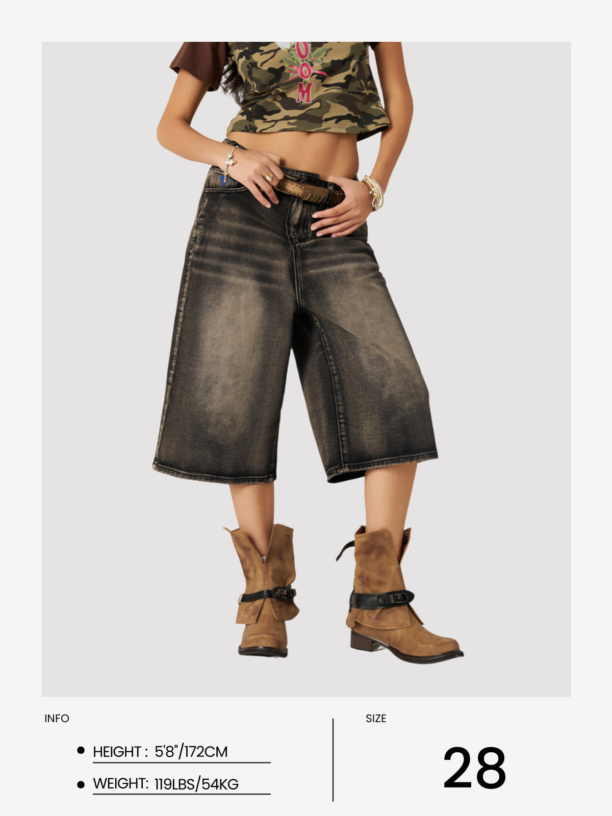 Vintage Washed Longline Denim Shorts for Men & Women | Aelfric Eden