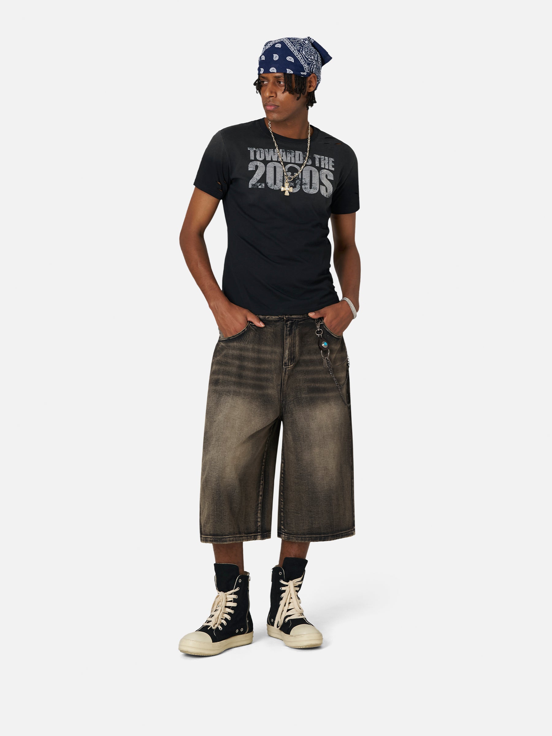 Vintage Washed Longline Denim Shorts for Men & Women | Aelfric Eden