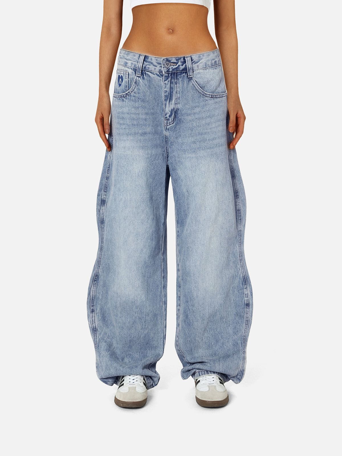 Super Baggy Barrel Jeans with Drawstring Waist & Rope Detail | Aelfric Eden
