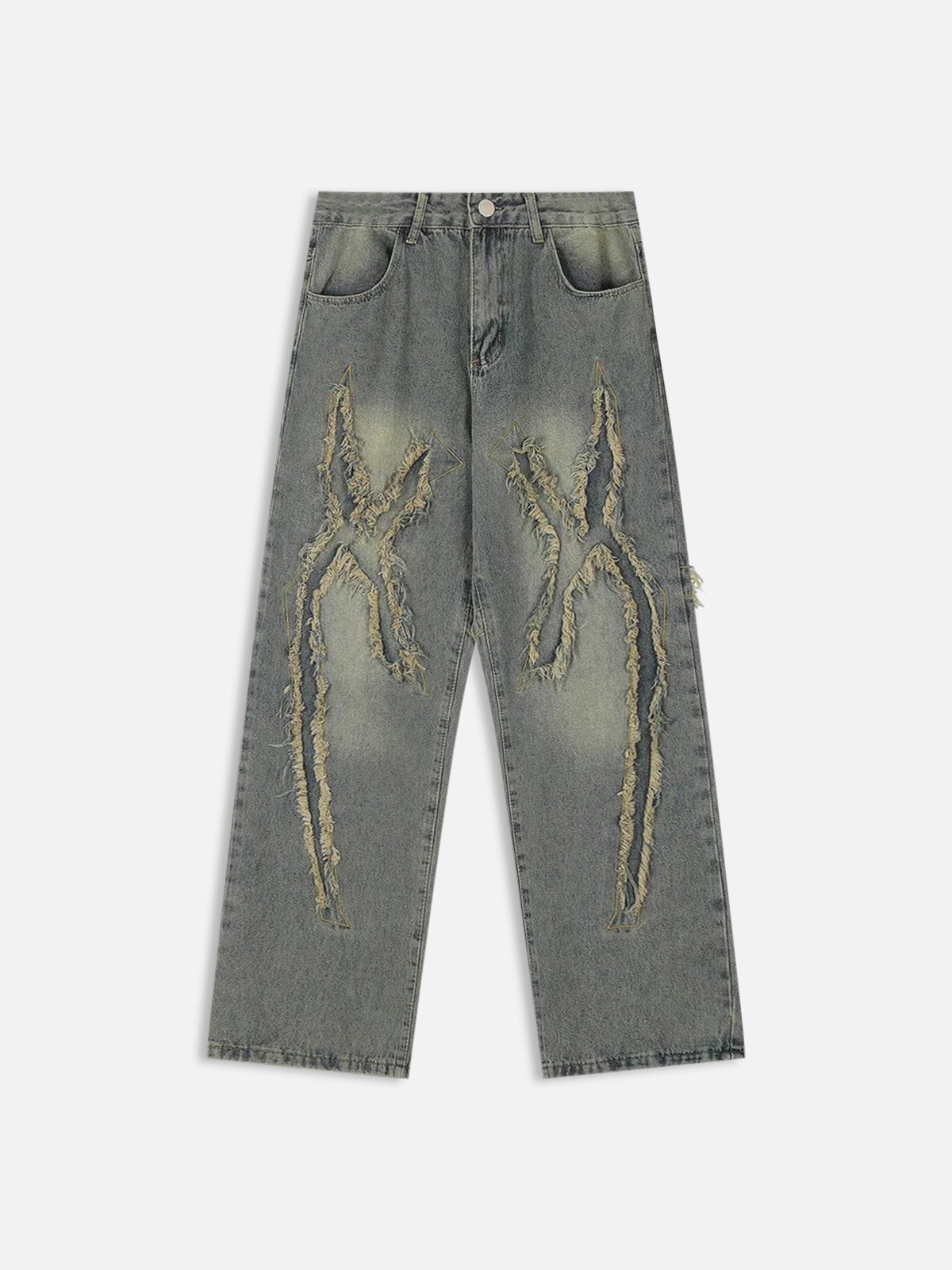 Retro Washed Fringe Jeans for Men & Women | Aelfric Eden