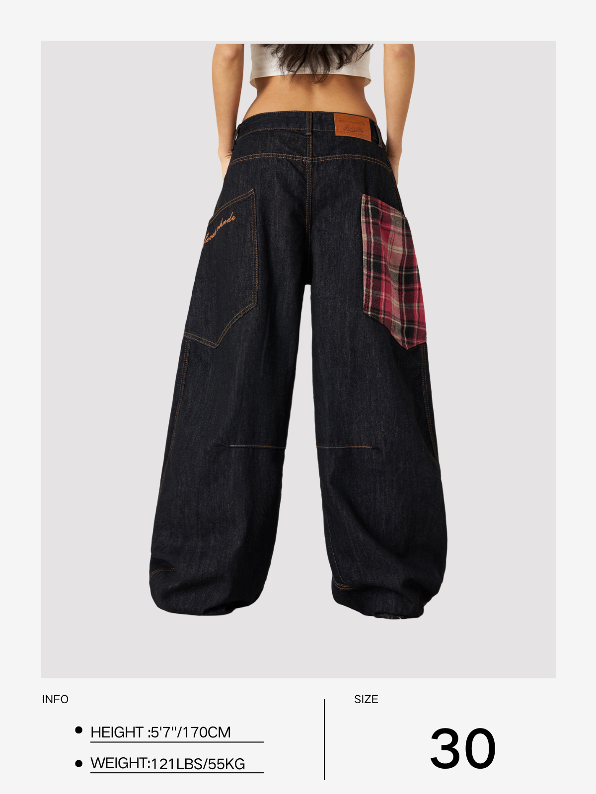 Super Baggy Jeans for Women with Plaid Pockets | Aelfric Eden