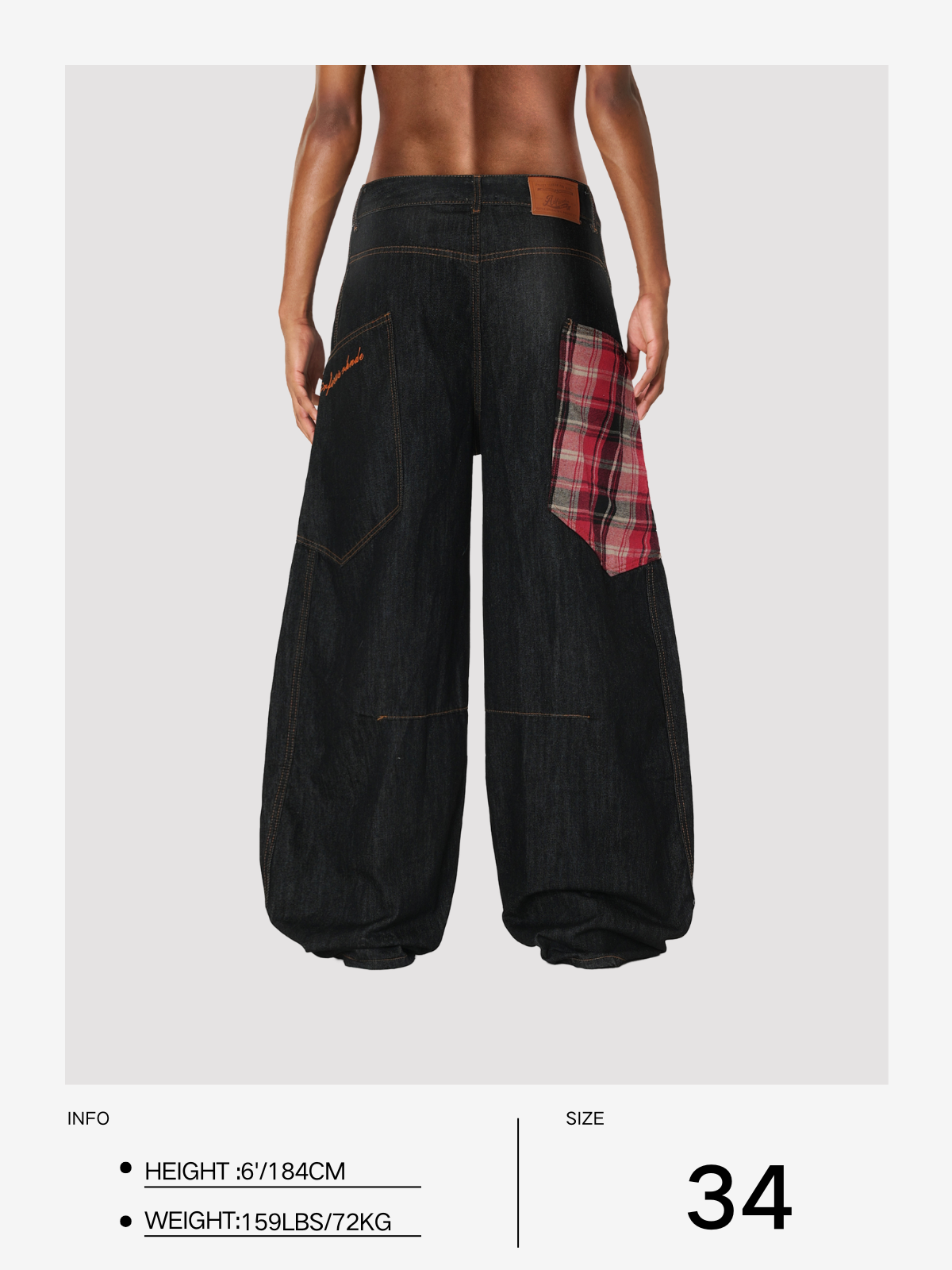 Super Baggy Jeans for Women with Plaid Pockets | Aelfric Eden