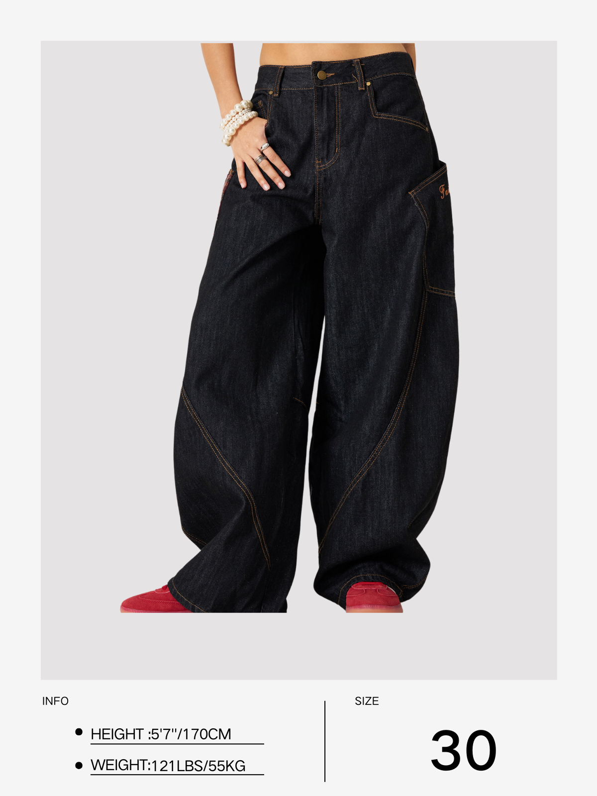 Super Baggy Jeans for Women with Plaid Pockets | Aelfric Eden