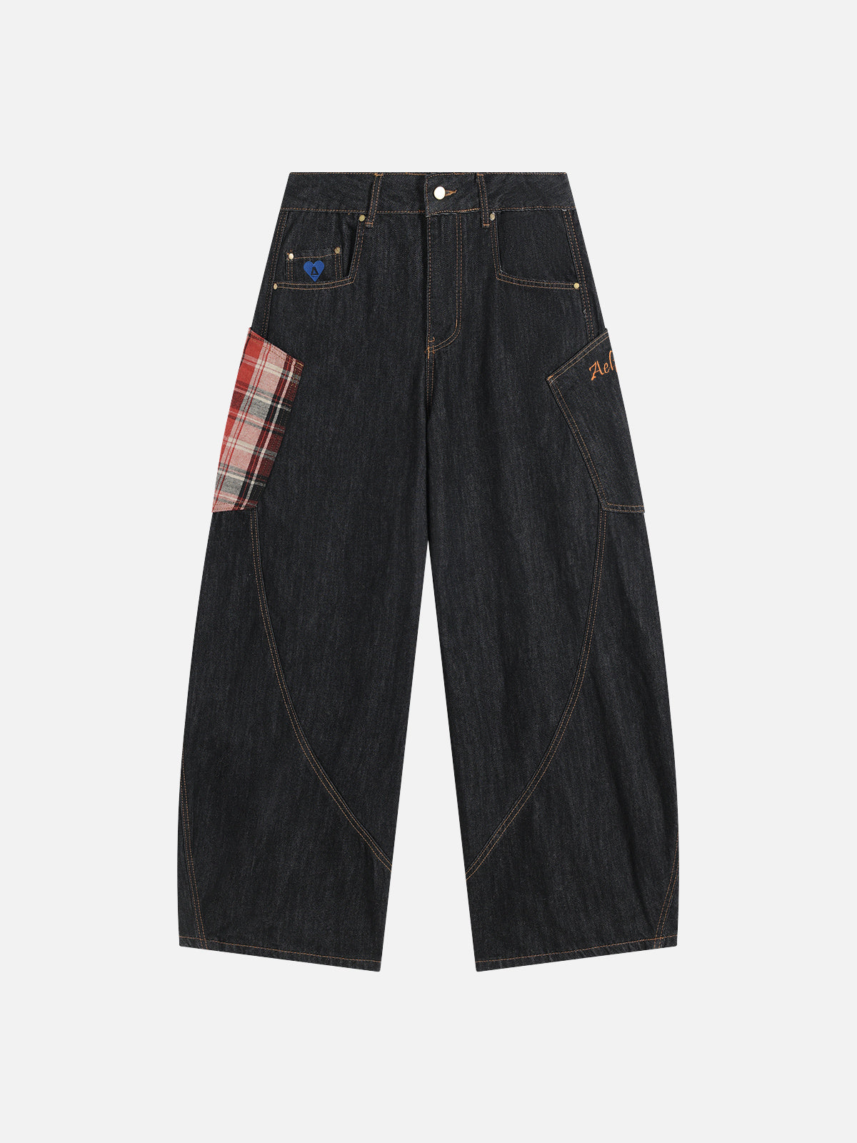 Super Baggy Jeans for Women with Plaid Pockets | Aelfric Eden