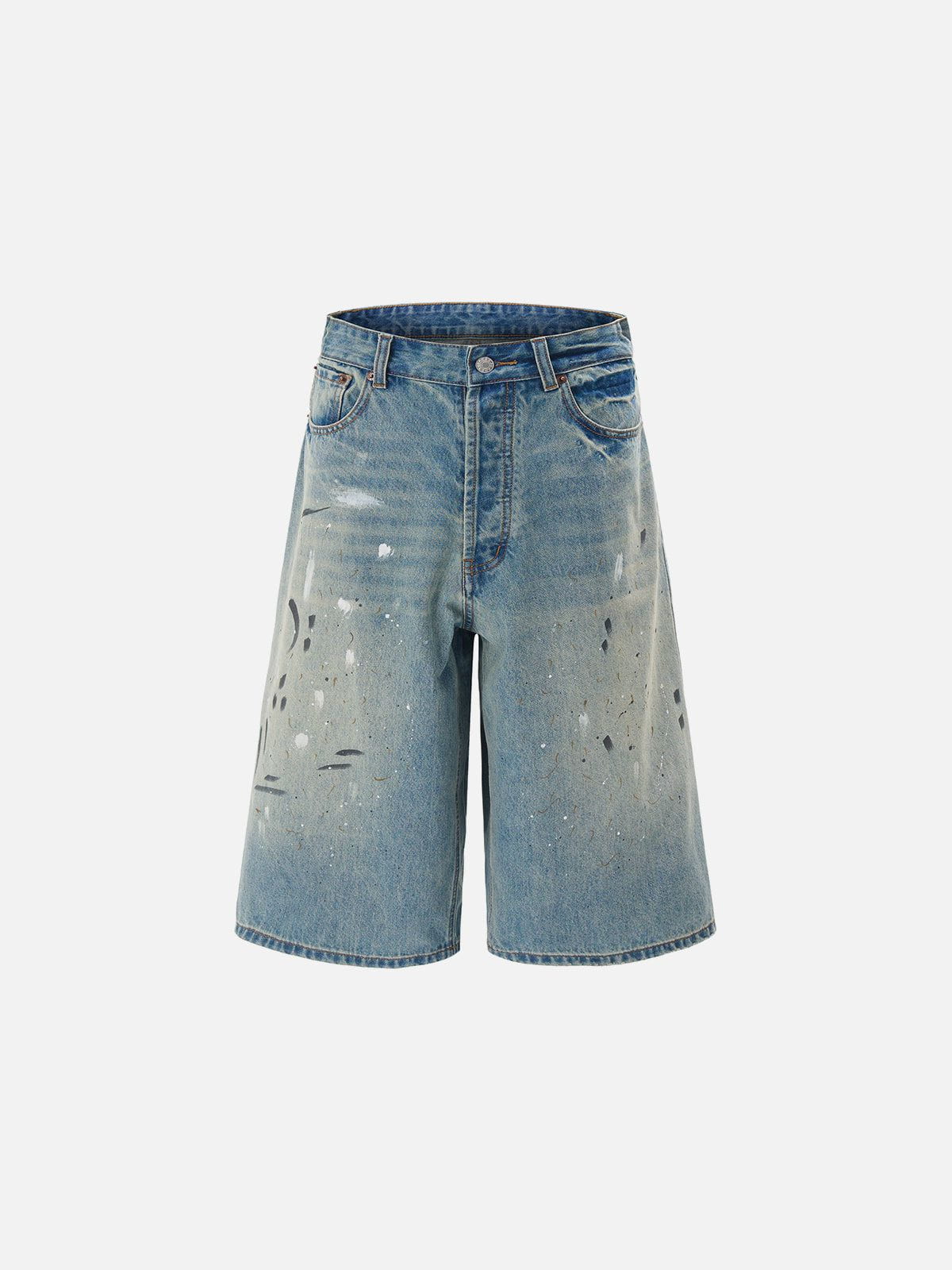 Distressed Washed Longline Denim Shorts for Men | Aelfric Eden
