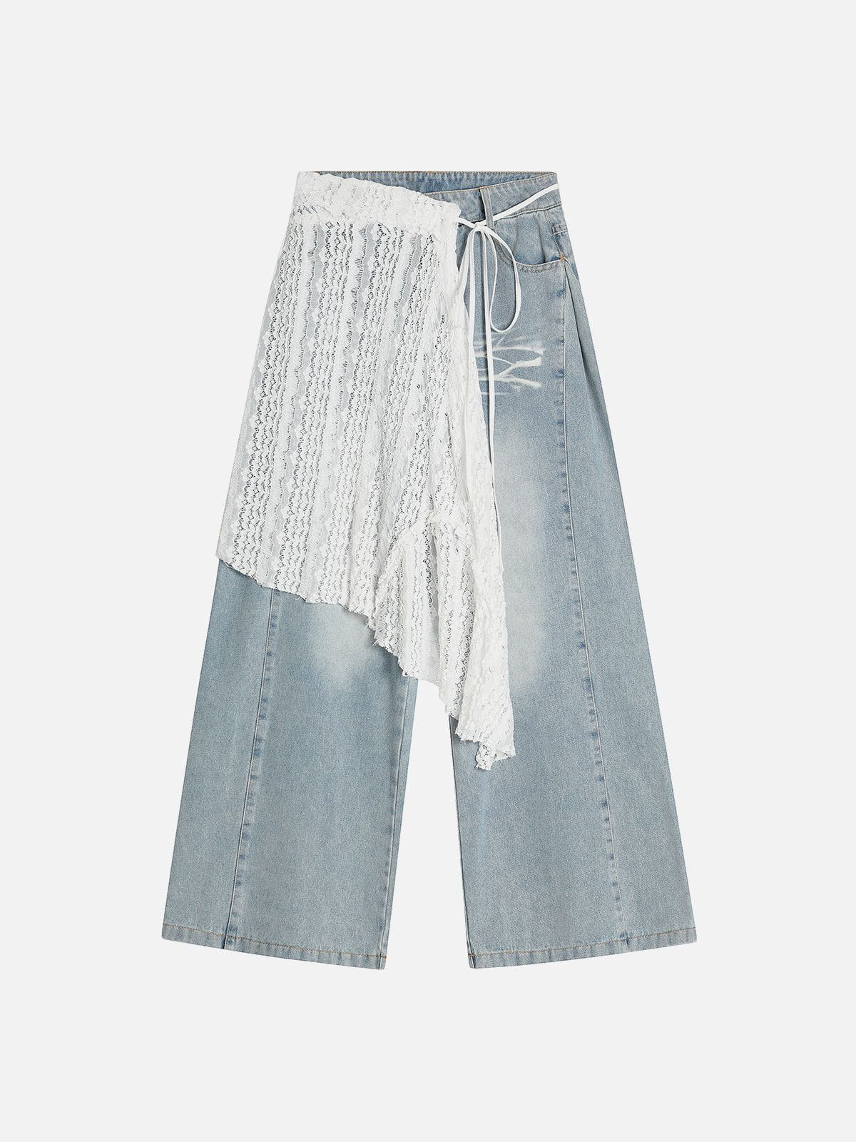 Detachable Lace Patchwork Jeans for Women | Aelfric Eden
