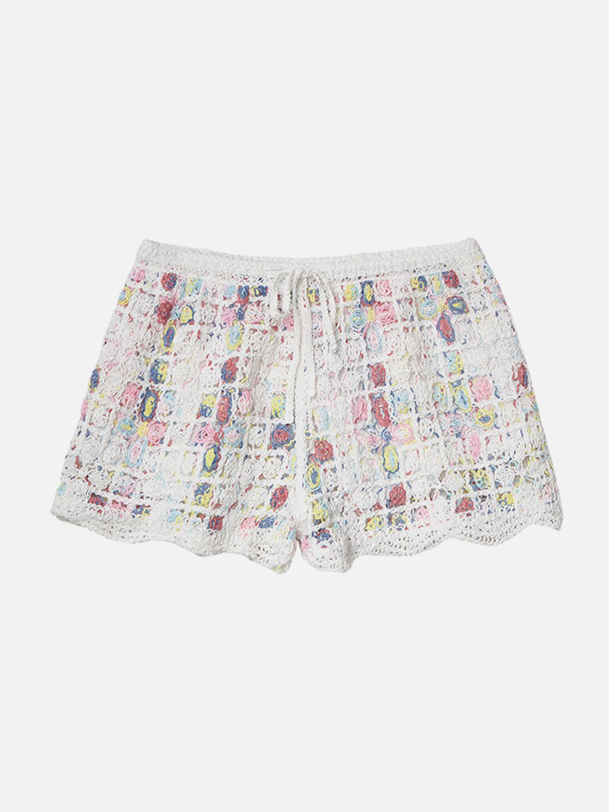 Colorful Crochet Mini Shorts with Drawstring | Aelfric Eden