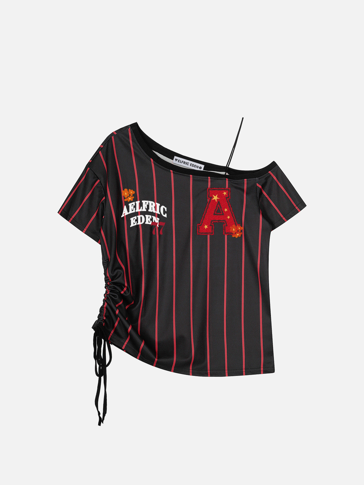 Off-The-Shoulder Striped T-Shirt | Aelfric Eden
