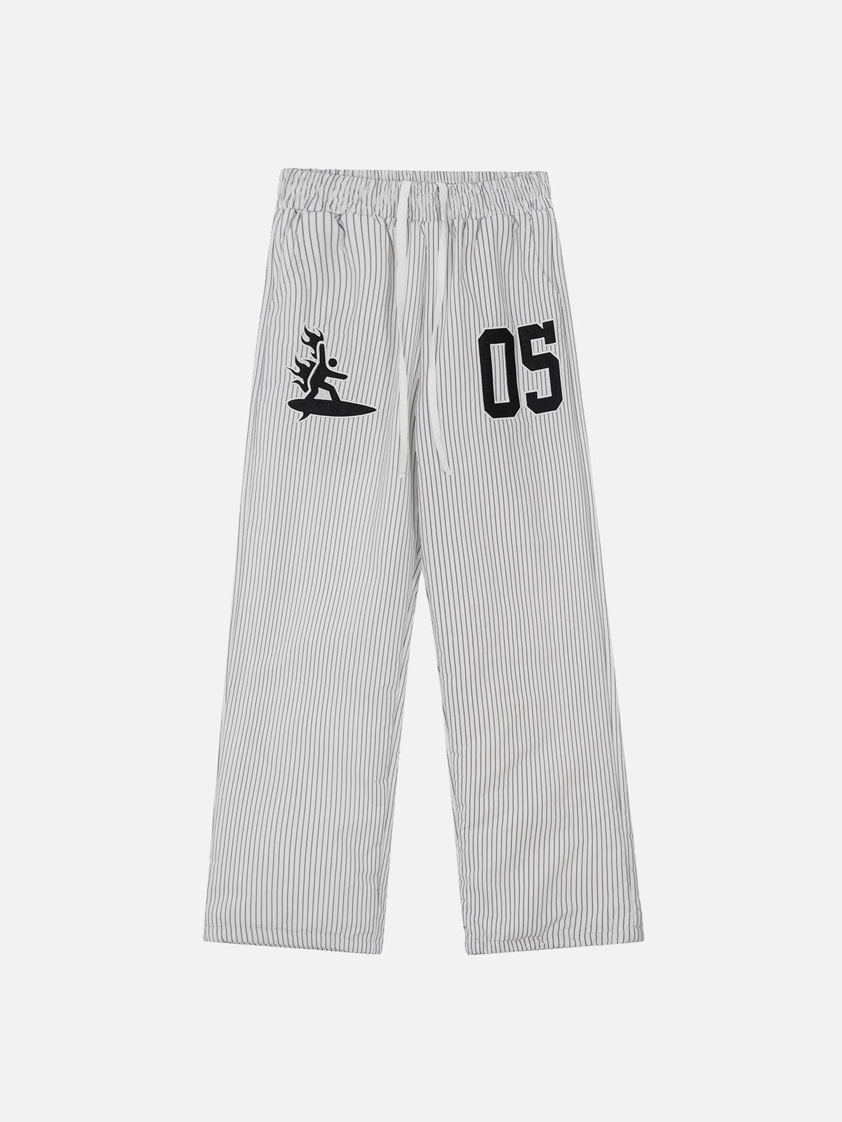 Striped Embroidery Track Pants for Men | Aelfric Eden