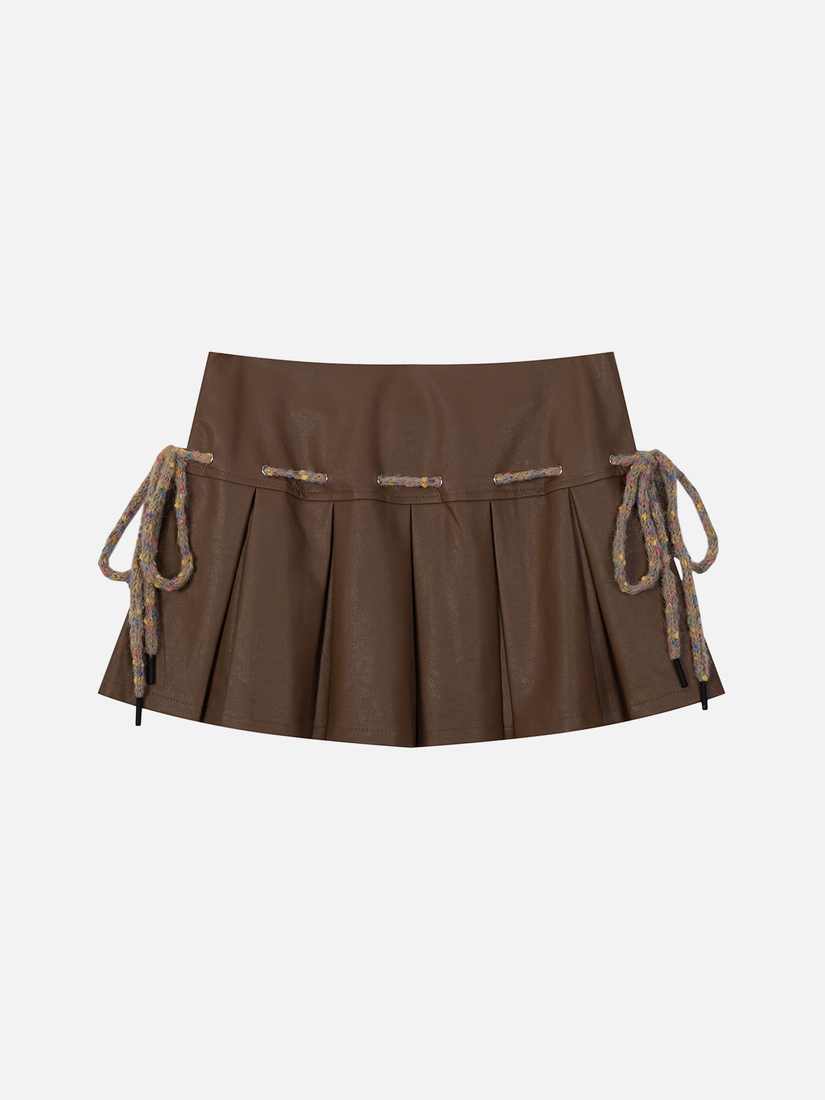 Faux Leather Skirt with Drawstring Waist | Aelfric Eden