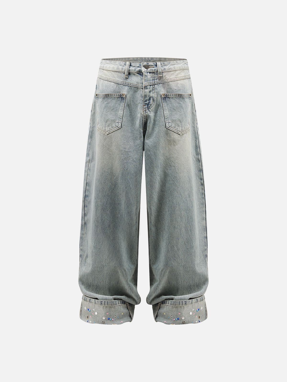 Rhinestone Cuffed Jeans for Women | Aelfric Eden