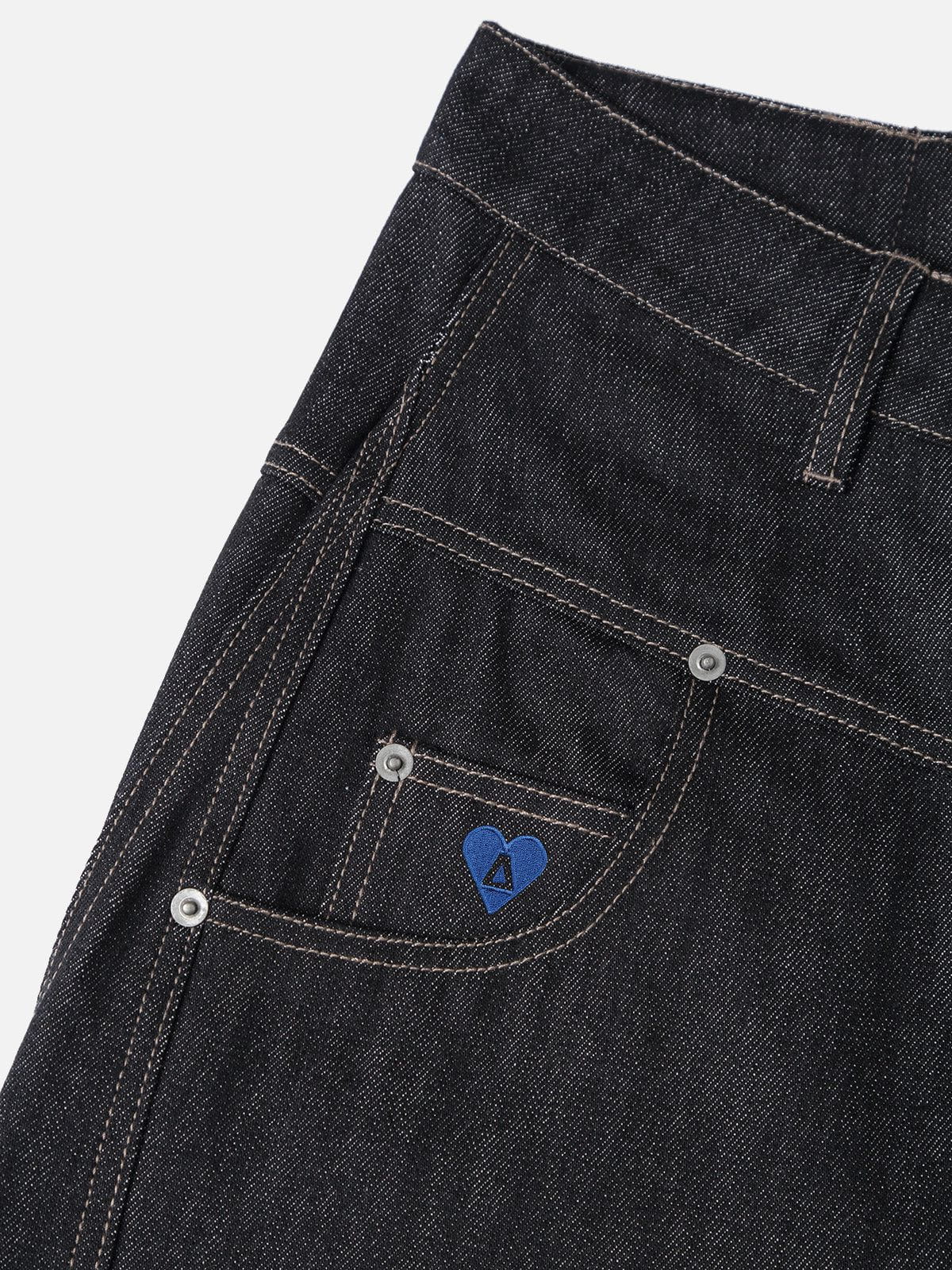 Raw Hem Jeans with Irregular Buttons | Aelfric Eden