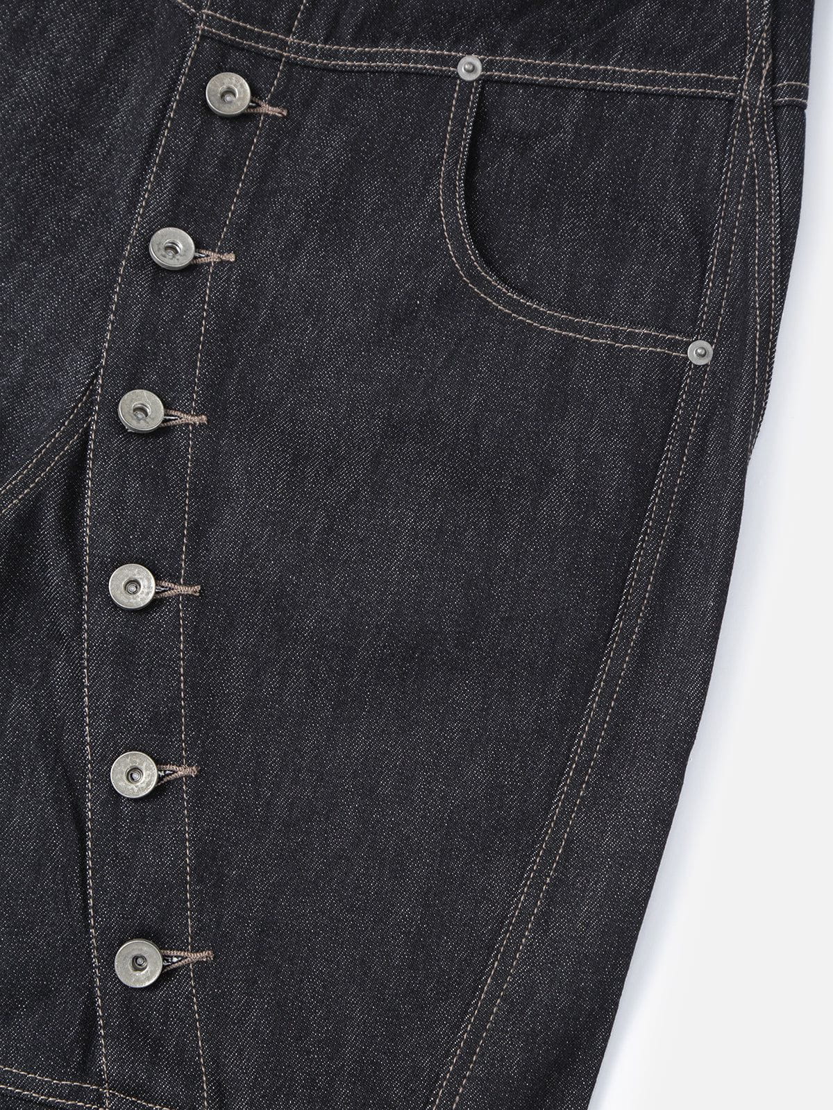 Raw Hem Jeans with Irregular Buttons | Aelfric Eden