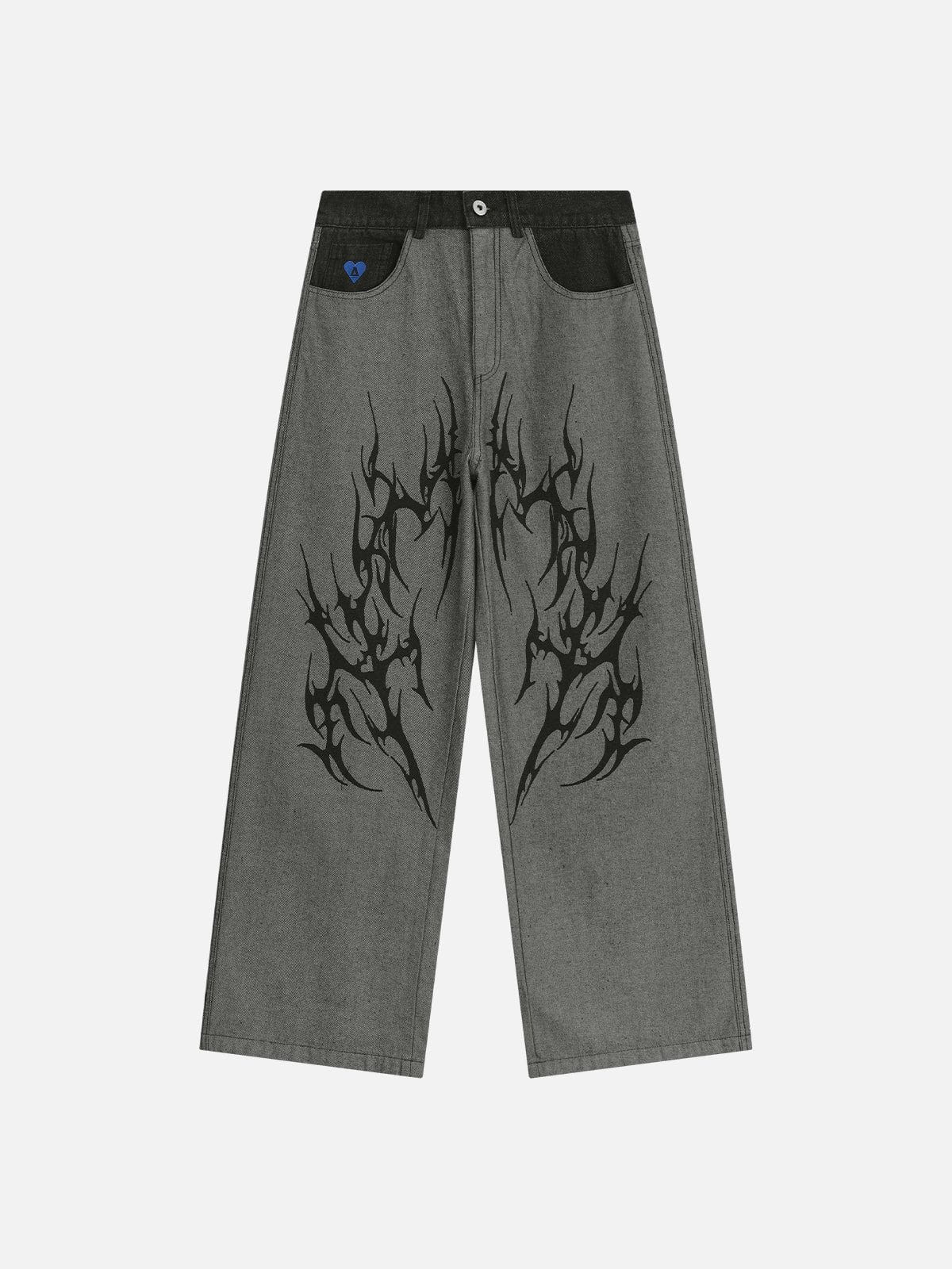 Blade Print Jeans for Street Fashion | Aelfric Eden