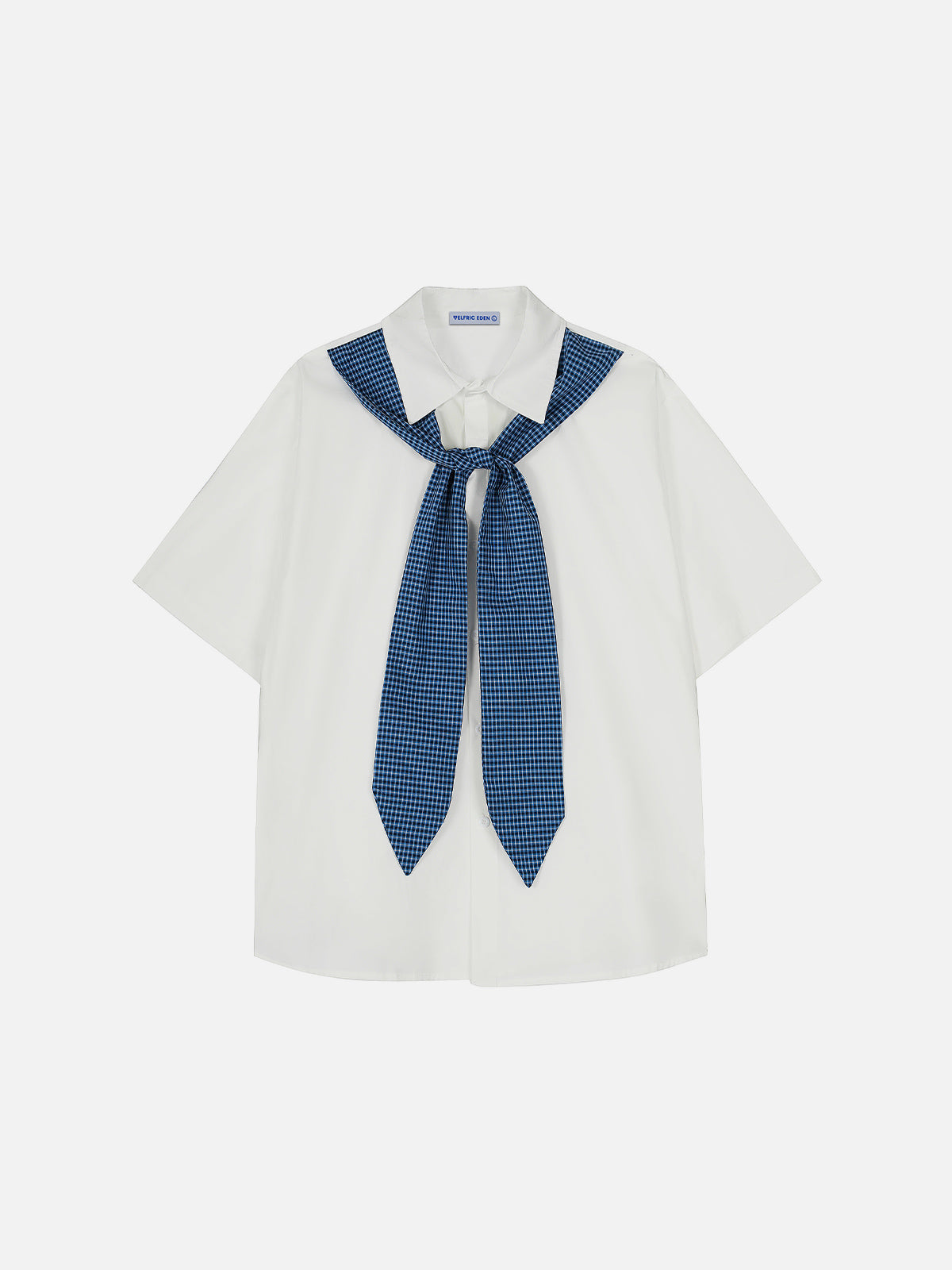 Plaid Necktie Short Sleeve Shirt for Men | Aelfric Eden