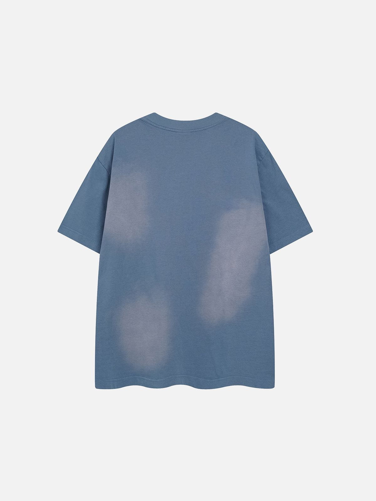 Vintage Washed Cotton Tee with Number Applique & Embroidery | Aelfric Eden