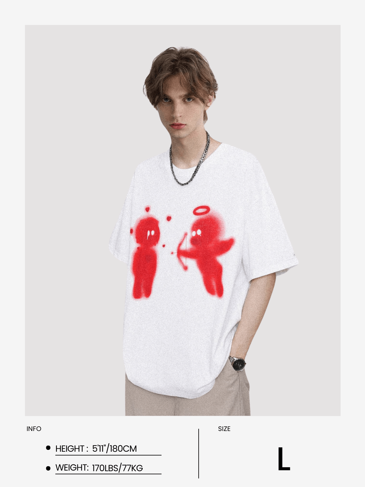 Cupid's Love Arrow Graphic Tee | Aelfric Eden Cotton Oversized T-Shirt