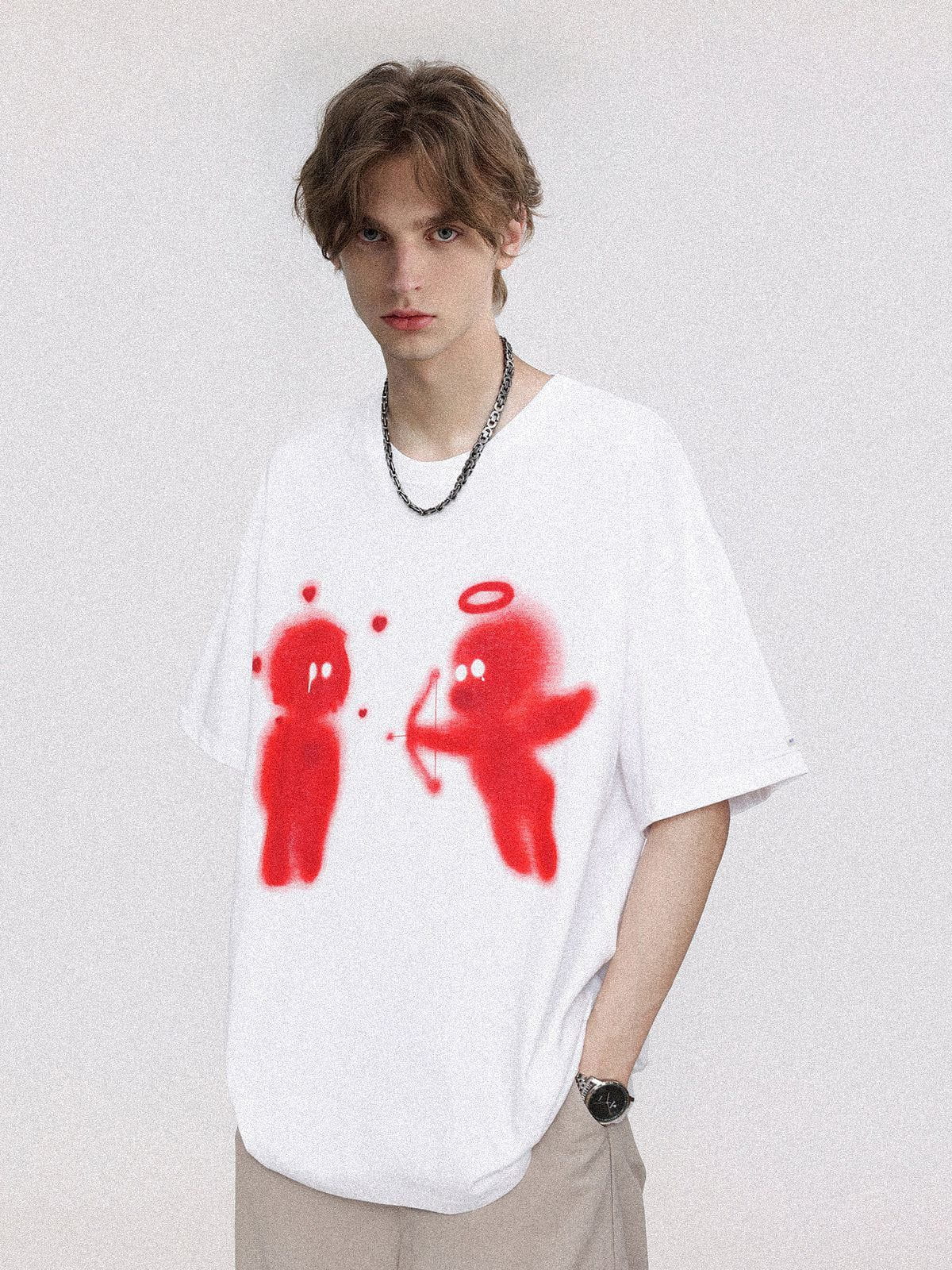 Cupid's Love Arrow Graphic Tee | Aelfric Eden Cotton Oversized T-Shirt