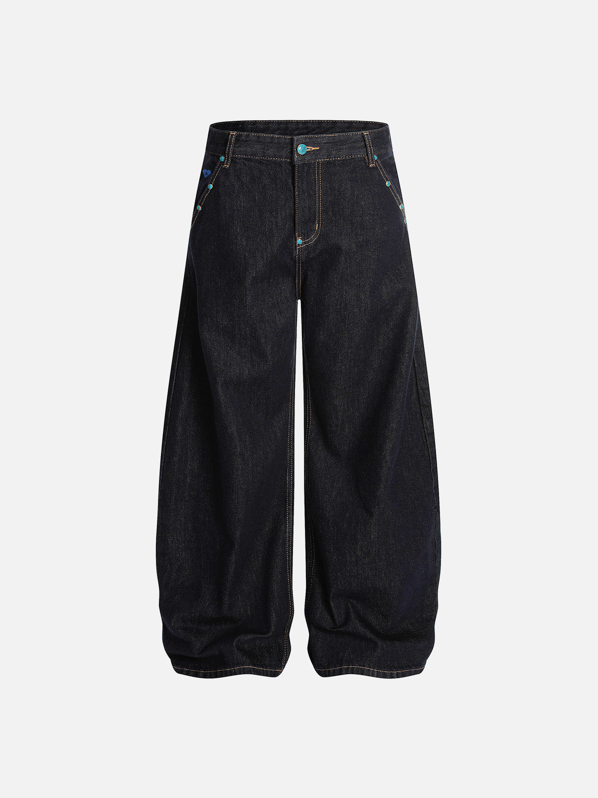 Vintage Baggy Jeans with Rivet Details & Barrel Fit | Aelfric Eden