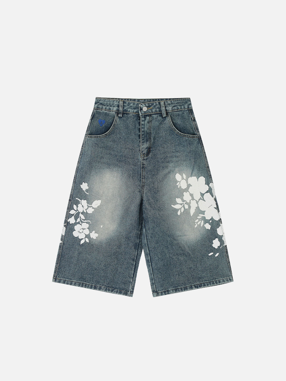 Floral Print Longline Denim Shorts for Men | Aelfric Eden