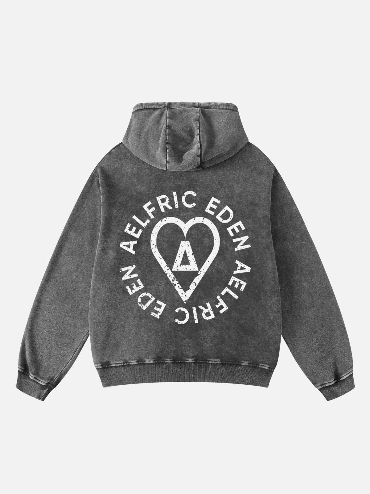 Washed Cotton Hoodie with Oversized Fit & Multi-Colored Design | Aelfric Eden