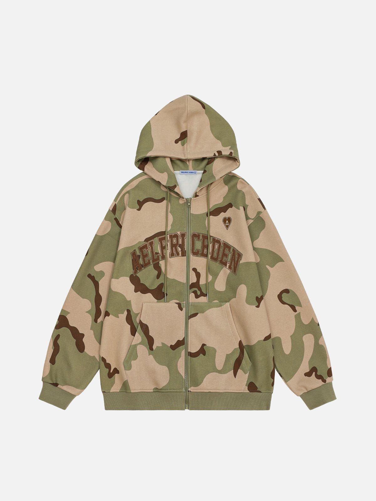 Camouflage Zip-Up Hoodie for Men | Aelfric Eden Oversized Style