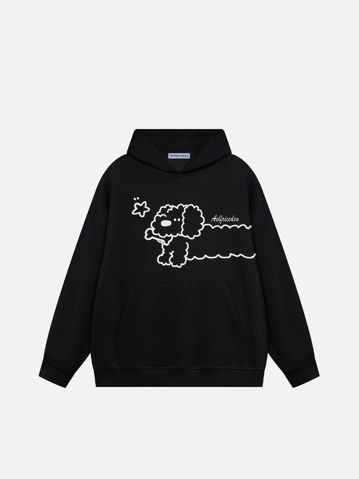 Cartoon Puppy Graphic Hoodie for Dog Lovers | Aelfric Eden
