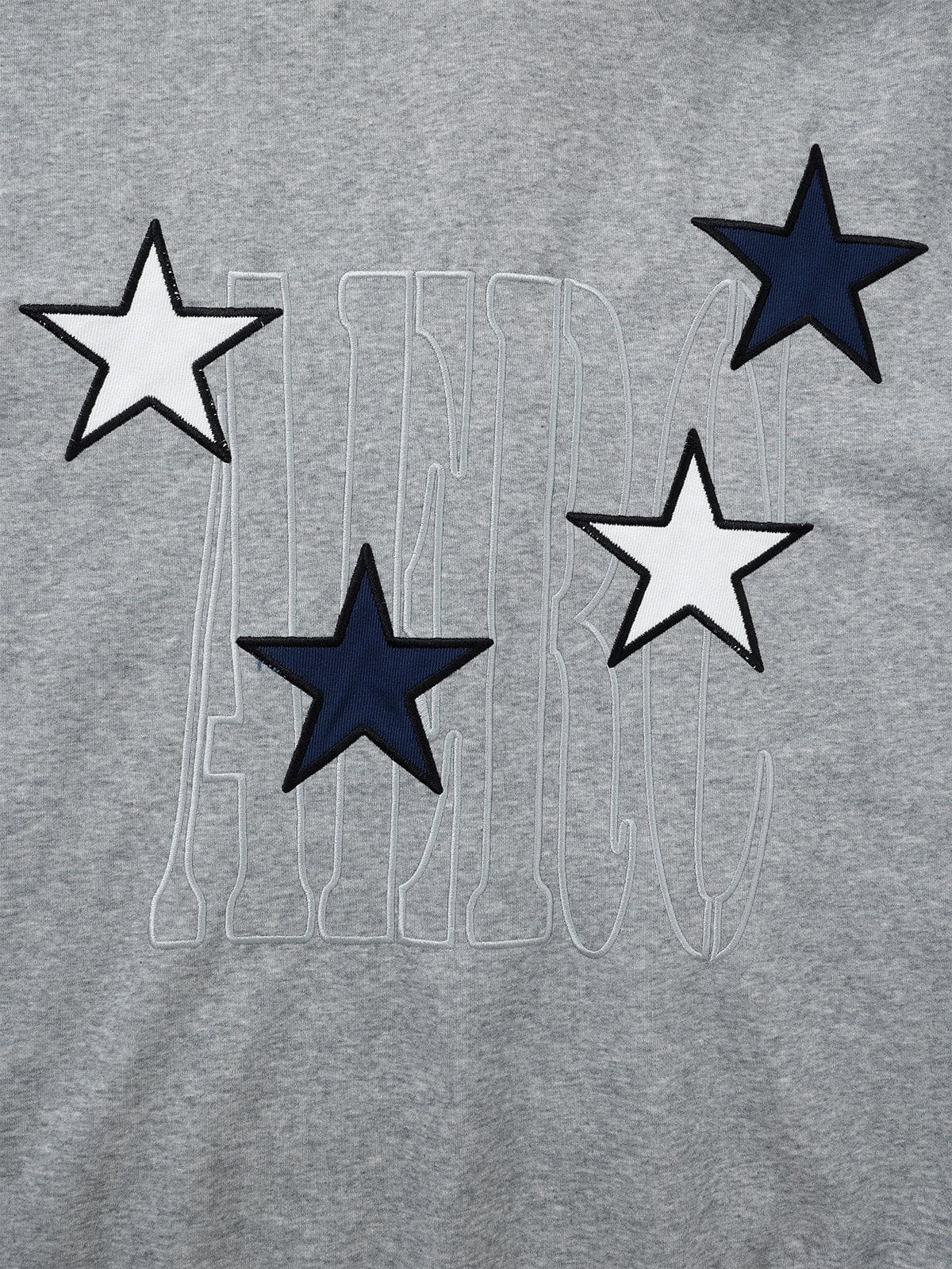 Color Block Zip Up Hoodie with Star Embroidery | Aelfric Eden