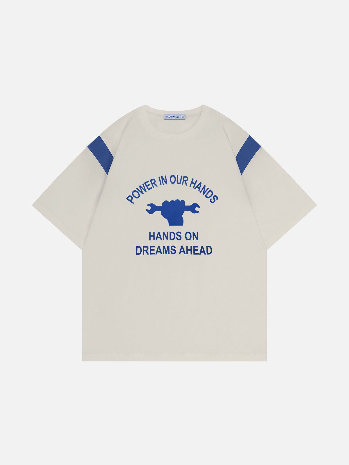 Color Block Cotton Tee with Graphic Print | Aelfric Eden