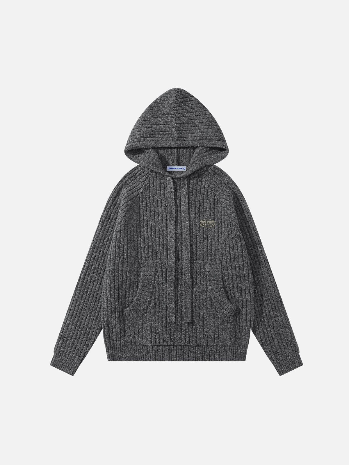 Cropped Knit Hoodie with Drawstring Hood & Kangaroo Pocket | Aelfric Eden